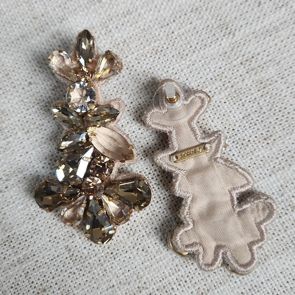 NWT! J. Crew Statement Jewel Earrings, Nuetral Colors